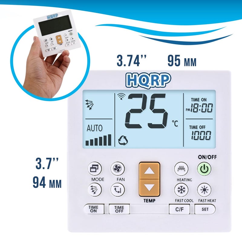 HQRP Universal Remote Control for Air Conditioner: Window AC, Split AC, Mini Split AC etc. Compatible with Gree Midea Fujitsu Mitsubishi Lg Panasonic Sharp Hisense Haier Aux Mirage, 1000 Other Brands - Image 4
